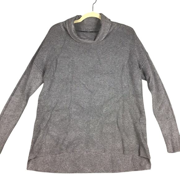 Devotion by Cyrus Womens L Charcoal Hi-Low Cowl Neck Chunky Knit Sweater - Picture 5 of 13